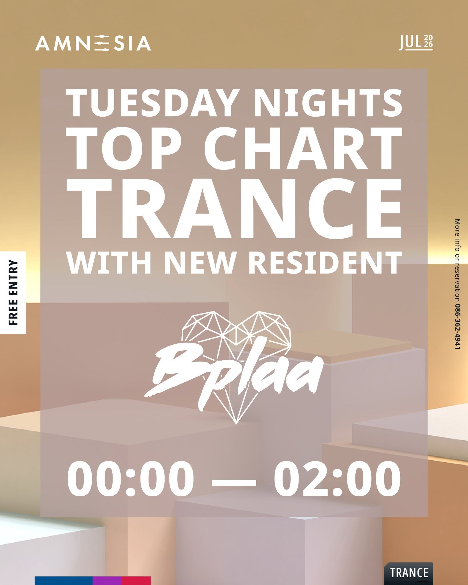 Tuesday Nights Top Chart Trance at Amnesia